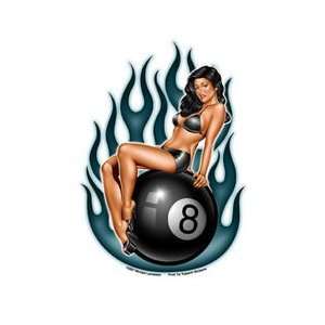   Landefeld   Flaming Eightball Lady   Sticker / Decal Automotive