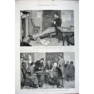   1881 Ireland Rent Agents Office Man Sleeping Table Art