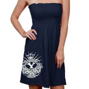 Brigham Young Cougars Ladies Navy Blue Royalty Smocked Tube Dress 