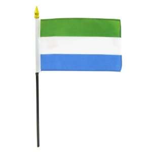  Sierra Leone 4x6in Stick flag Patio, Lawn & Garden