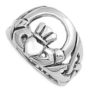  Sterling Silver Claddagh Ring, Size 13 Jewelry