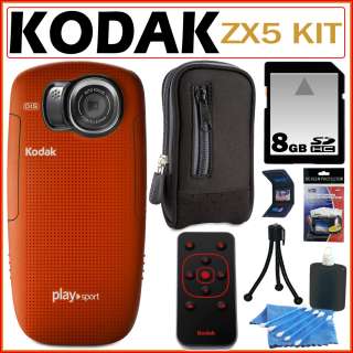 Kodak PlaySport Zx5 HD Pocket Video Camera 8GB Bundle 041778357422 