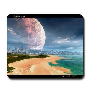  3D CG Mousepad, Image Entitled Over Strange Beaches 