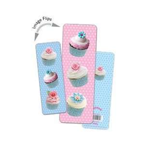  3D Bookmark Sweet Cupcakes Pink and Blue
