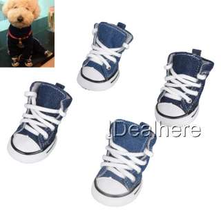 For Pet Dog Puppy Sporty Shoes Boots Sneaker No.1 Blue  