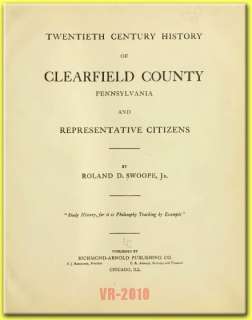 CLEARFIELD COUNTY PENNSYLVANIA History Genealogy Book  