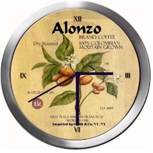  ALONZO 14 Inch Coffee Metal Clock Quartz Movement Kitchen 