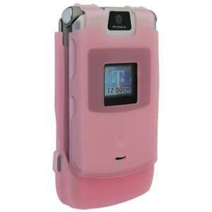  Premium Pink Silicone Skin for Motorola RAZR V3 