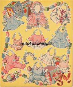 VINTAGE BABY 1ST YEAR PAPER DOLL LASER REPRO FREE SHW2  