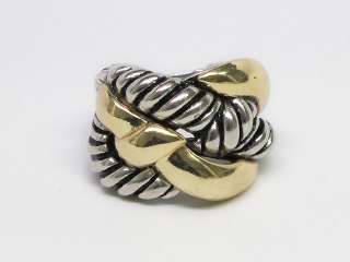 Gold Silver Tone Metal Elastic One Size Ring s0350  