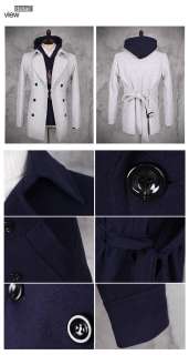   Napoleon Collar Pea Double Belt Coat BLACK SZ XS,S,M co.069  