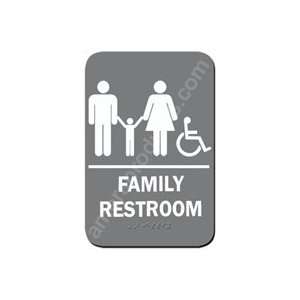  Restroom Sign Family Handicap Grey 4436