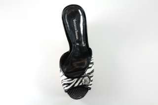 Fashion safari zebra print PU & Cork designed wedge with jewerly on 