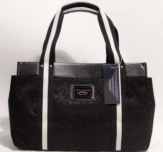 NWT Tommy Hilfiger Black Tote Handbag Bag Purse Large  