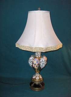 up for sale is a beautiful vintage porcelain lamp 32 with shade 22