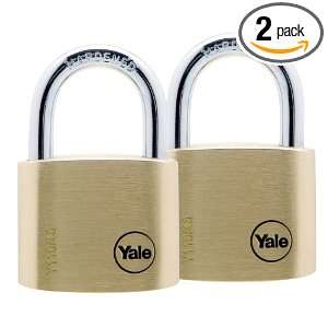 Yale Y110/40/123/2 Solid Brass Body Keyed Padlock with 5 Pin Key, 1 9 