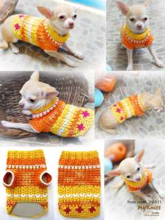 Brand New Gorgeous 100% Hand Made Dog Knit Clothes Sweater