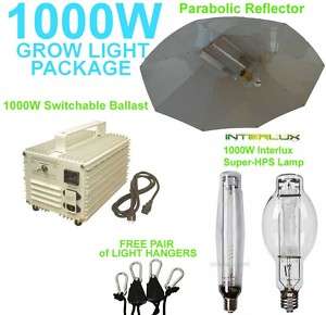 1000W HPS MH BALLAST GROW LIGHT KIT PARABOLIC 1000 WATT  