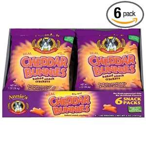 Annies Homegrown Cheddar Bunnies Baked Crackers, 1 Ounce Snack Packs 