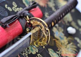   1075 & 1060 Steel Japanese Dragon Sharpened Katana Sword #102  