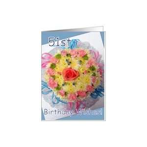  51st Birthday   Floral Cake Card Toys & Games