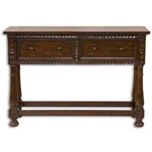  Uttermost 52 Inch Sabadell Console Table Jacobean Stained 
