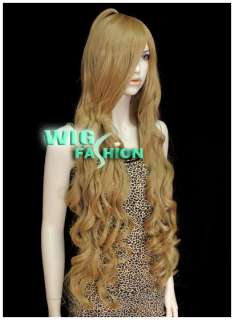 New Fashion Long Curly Dark Blonde Hair Wig With Long Bangs  