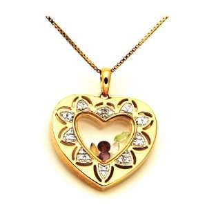  Heart of Gems Gold plated Necklace Jewelry