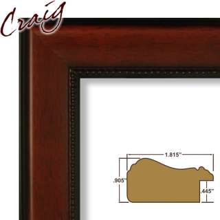 Picture Frame Ornate Smooth Cherry 1.8 Wide Complete New Wood Frame 