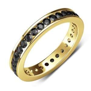  Channel Set Eternity Band  1.00cttw Natural Treated Black 