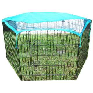 24 Black Exercise Pen Fence Dog Crate Cat Cage Kennel  