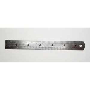  6 Inch Metal Ruler   in Inches and Centimeters Arts 