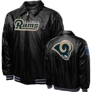 St. Louis Rams Faux Leather Full Zip Varsity Jacket 