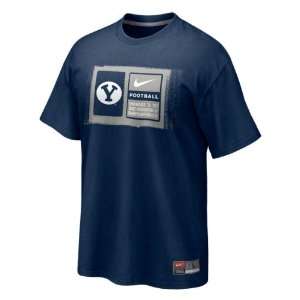  BYU Cougars Navy Nike Football Sideline Team Issue T Shirt 