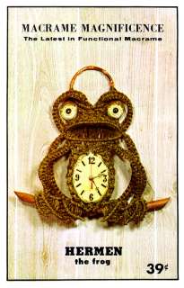 Craft Books #1346 Macrame Hermen the Frog Clock  