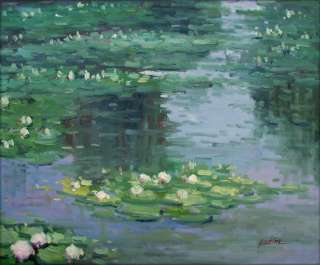 Framed Hand Painted Oil Painting Repro Claude Monet Water Lily Pond 
