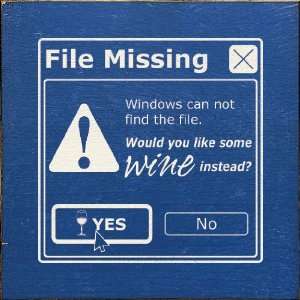 File Missing   Windows can not find the file. Would you like some wine 