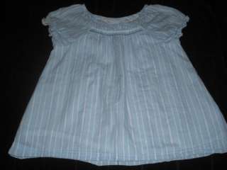 GAP KIDS blue & white MEDITERRANEAN swing shirt~Sz 6/7  