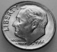 Roosevelt Dime 1966 P Uncirculated BU US Coins  
