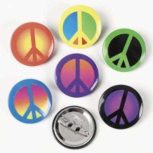   Lot 48 Peace Sign Mini Buttons Pins Hippie 70s Party