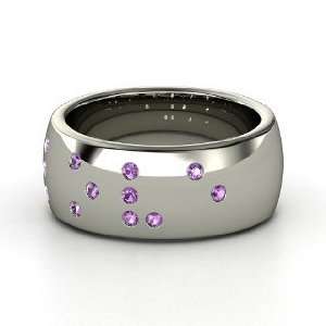  Feel the Love Ring, Palladium Ring with Amethyst Jewelry