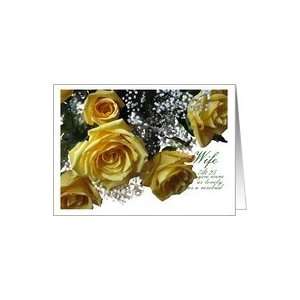  Birthday,Wife,75,Yellow Roses,Rosebud Card Health 