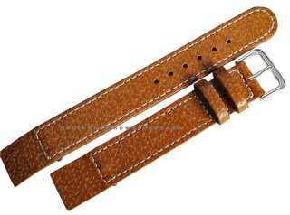 16mm Pigskin Leather Tan Peanut Open End Mens Watch Band Strap Wire 