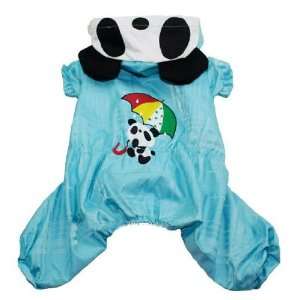  New   Cute Dogs Panda Raincoat Blue Colored Pet clothing 