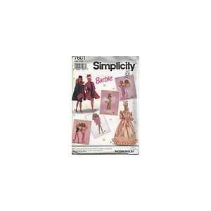 Simplicity 7601 Barbie Doll Pattern 90s Wedding Gown, Brides Maid, PJs 