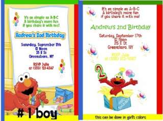 10 PERSONALIZED ELMO INVITATIONS/THANK YOUS  
