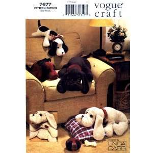  Vogue 7677 Sewing Pattern Plush Dogs Arts, Crafts 