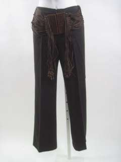 CHLOE Brown Embellished Belt Pants Slacks Sz 38  