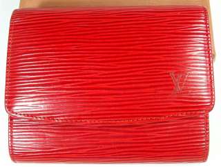 LOUIS VUITTON RED EPILEATHER CREDIT CARD CASE, NEW  