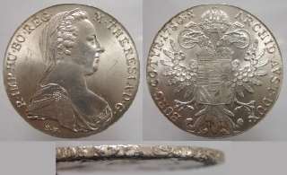 AUSTRIA 1780 MARIA THERESA RESTRIKE THALER SILVER COIN  